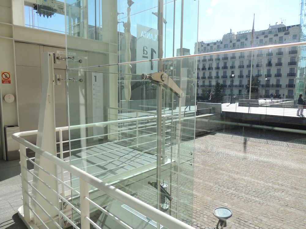 Going up: glass elevator