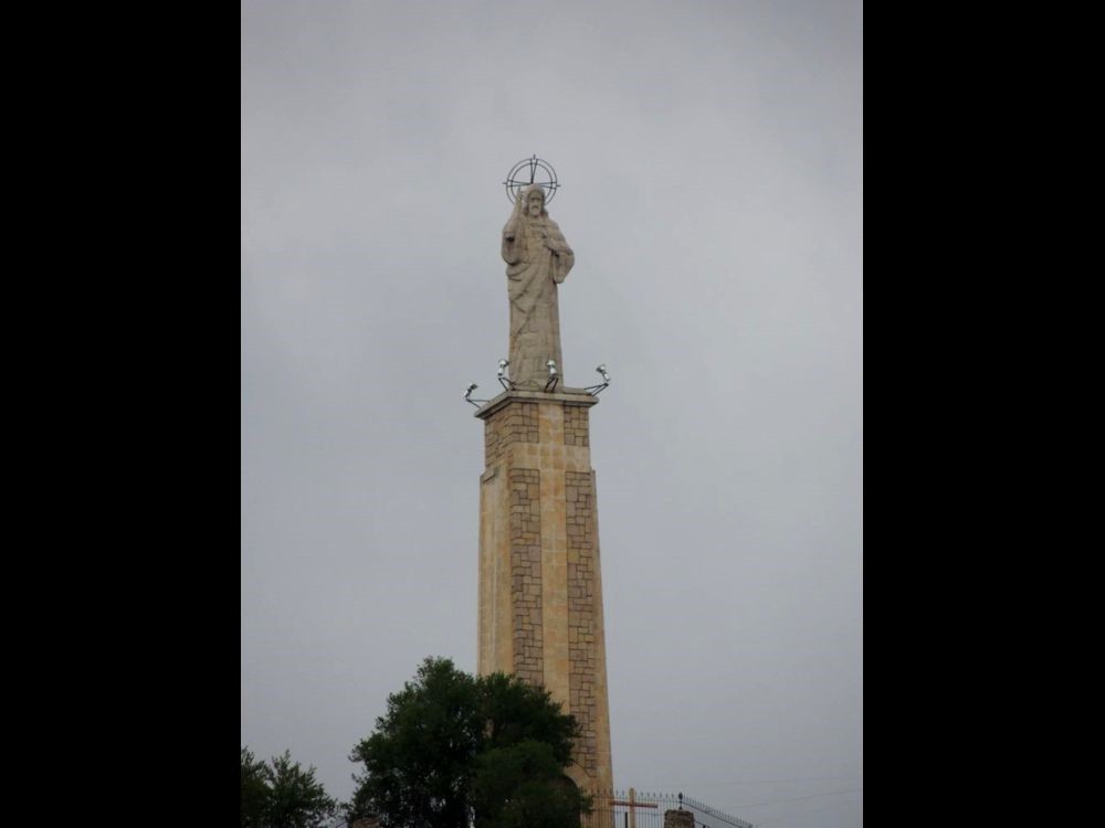 Statue atop mountain